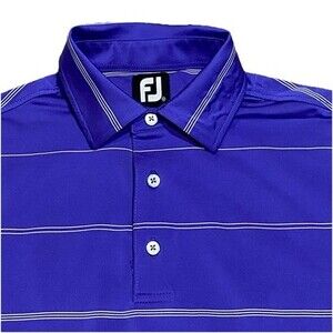 FootJoy ProDry Golf Polo M Blue Purple Stripe Performance Moisture Wicking